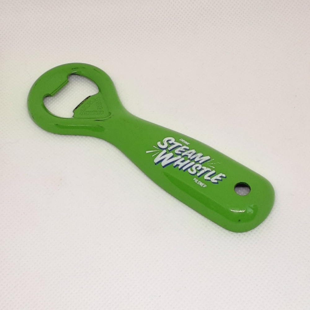 Retro Steam Whistle Pilsner Green Beer Bottle Opener Barware Breweriana